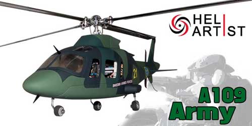 HA450A109AV2 HA 450 A 109 AV 2 - HA450A109AV2 HA 450 A 109 AV 2 HA 450 A 109 AV 2 A109 A 109 A 109 Army Fiber Glass Fuselage with Retract System (Heliartist)