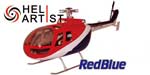 HA450BO002 HA 450 BO 002 - 450 Scale Fiber Glass Fuselage (Red Blue)