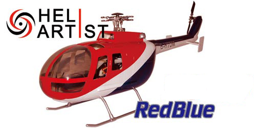 HA450BO002 HA 450 BO 002 - HA450BO002 HA 450 BO 002 HA 450 BO 002 450 Scale Fiber Glass Fuselage (Red Blue) (Heliartist)