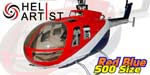 HA500BO002 HA 500 BO 002 - BO105 BO 105 Fiber Glass Fuselage (Red Blue)