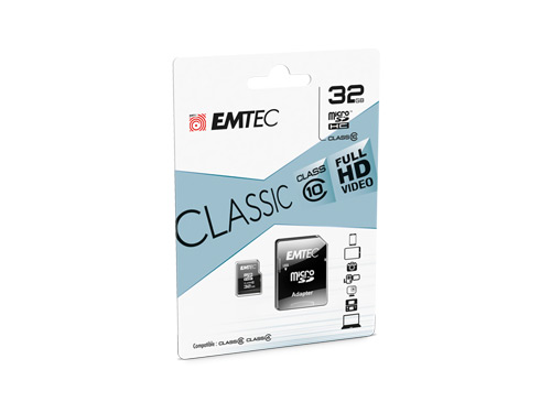 0443-ETC - EMTEC Classic microSDHC 32GB Class 10 inkl. Adapter 0443-ETC 0443-ETC - EMTEC Classic microSDHC 32GB Class 10 inkl. Adapter 0443-ETC