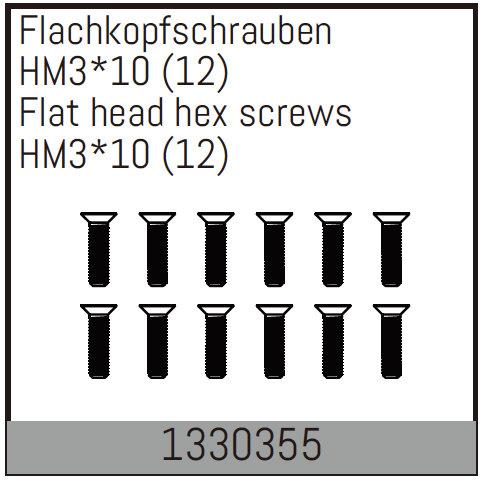 AB-1330355 - HM310mm Flachkopfschrauben 12 Stueck Absima AB-1330355 AB-1330355 - HM310mm Flachkopfschrauben 12 Stueck Absima AB-1330355