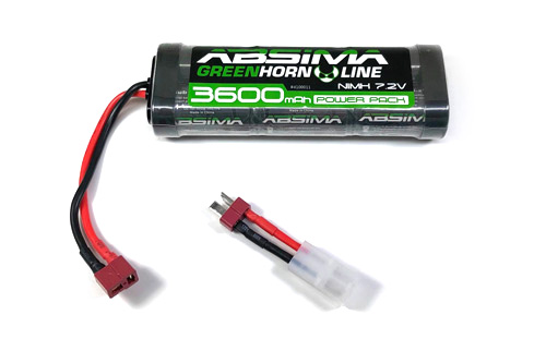 AB-4100011 - Greenhorn NiMH Stick Pack 7.2V 3600 (Dean+Tamiya) Absima AB-4100011 AB-4100011 - Greenhorn NiMH Stick Pack 7.2V 3600 (Dean+Tamiya) Absima AB-4100011