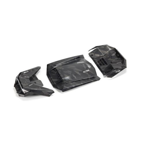 ARA411023 - 1_7 Exterior Body Panels Painted. Black Camo: FIRETEAM ARRMA ARA411023