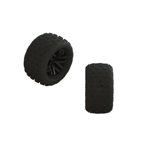 ARA550112 - dBoots FORTRESS Tire Set Glued (Black) (2 Pairs) ARRMA ARA550112