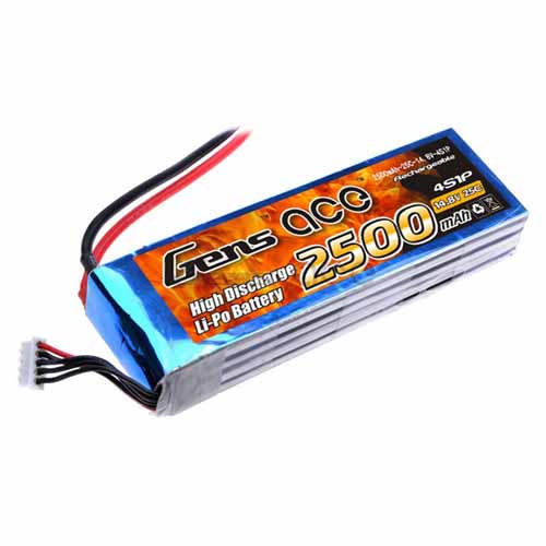 B-25C-2500-4S1P - LIPO 5842125 2500mAh 25C 14.8V_GENS ACE B-25C-2500-4S1P