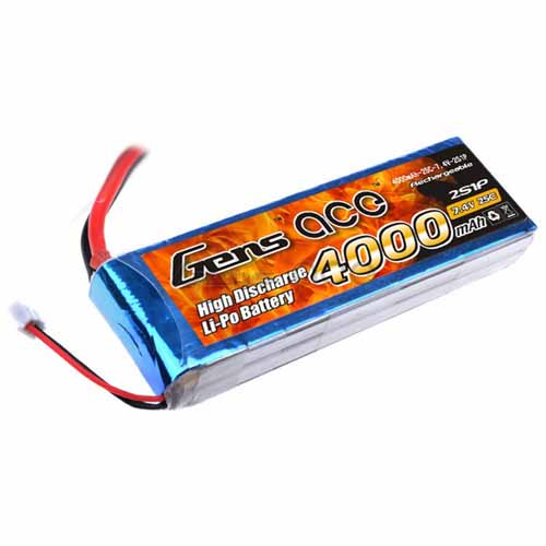 B-25C-4000-2S1P - LIPO 8542125 4000mAh 25C 7.4V_GENS ACE B-25C-4000-2S1P