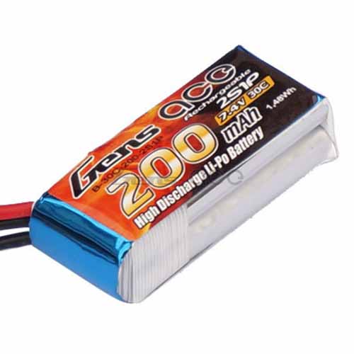 B-30C-200-2S1P - LIPO 200mAh 30C 7.4V_GENS ACE B-30C-200-2S1P