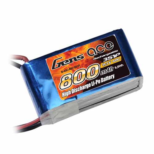 B-40C-800-3S1P - LIPO 800mAh 40C 11.1V_GENS ACE B-40C-800-3S1P