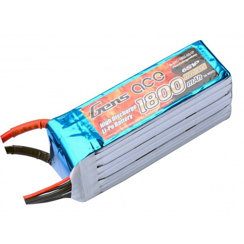 B-45C-1800-6S1P - LIPO 1800mAh 45C 22.2V_GENS ACE B-45C-1800-6S1P