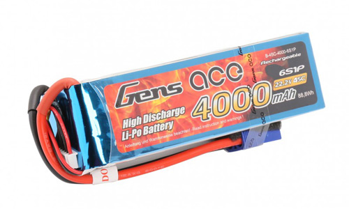 B-45C-4000-6S1P - LIPO 4000mAh 45C 22.2V_GENS ACE B-45C-4000-6S1P