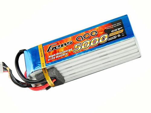 B-45C-5000-6S1P - LIPO 5000mAh 45C 22.2V_GENS ACE B-45C-5000-6S1P