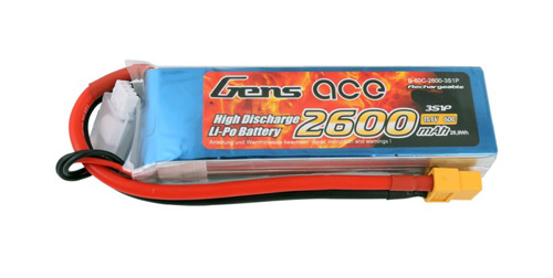 B-60C-2600-3S1P-XT60 - LIPO 2600mAh 60C 11.1V_GENS ACE (XT60) B-60C-2600-3S1P-XT60 B-60C-2600-3S1P-XT60 - LIPO 2600mAh 60C 11.1V_GENS ACE (XT60) B-60C-2600-3S1P-XT60