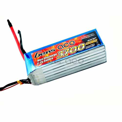 B-60C-3700-6S1P - LIPO 3700mAh 60C 22.2V_GENS ACE B-60C-3700-6S1P