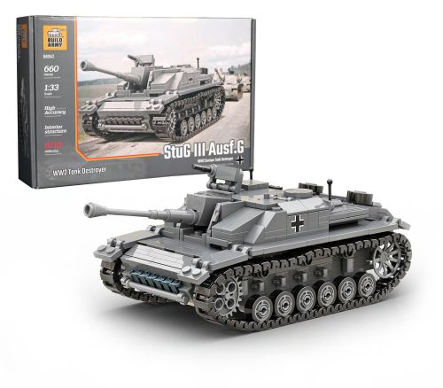 BA0142 - BuildArmy WW2 Deutscher Panzerjaeger StuG III Ausf.G (650 Teile) BA0142 BA0142 - BuildArmy WW2 Deutscher Panzerjaeger StuG III Ausf.G (650 Teile) BA0142