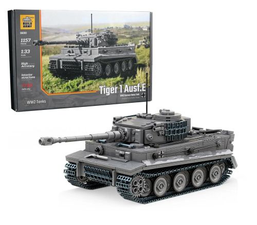 BA0181 - BuildArmy WW2 Deutscher Tiger 1 Ausf.E Panzer (1043 Teile) BA0181 BA0181 - BuildArmy WW2 Deutscher Tiger 1 Ausf.E Panzer (1043 Teile) BA0181