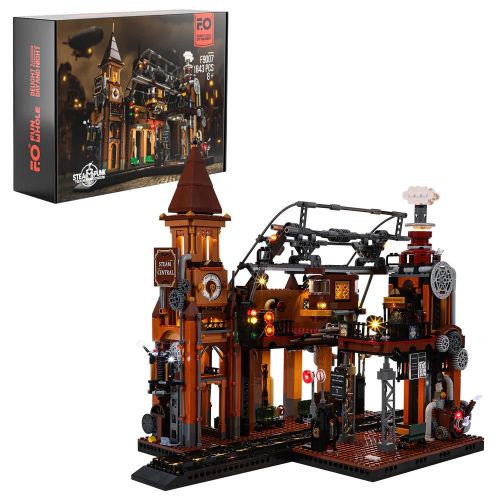 FO9007 - FUNWHOLE Steampunk Bahnhof (1843 Teile) FO9007 FO9007 - FUNWHOLE Steampunk Bahnhof (1843 Teile) FO9007