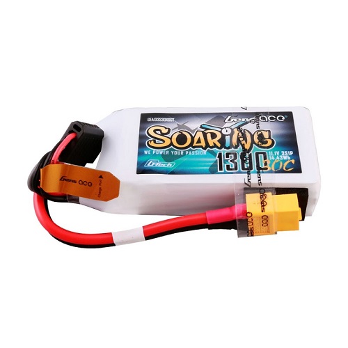 GEA133S30X6GT - Gens ace G-Tech Soaring 1300mAh 11.1V 30C 3S1P Lipo Battery Pack with XT60 Plug GEA133S30X6GT