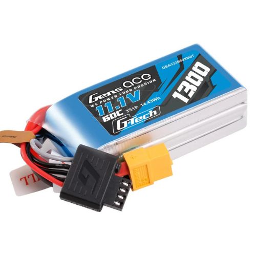 GEA133S60X6GT - gens-ace-g-tech-1300mah-11.1v-60c-3s1p-lipo-with-xt60-plug-gea133s60x6gt GEA133S60X6GT - gens-ace-g-tech-1300mah-11.1v-60c-3s1p-lipo-with-xt60-plug-gea133s60x6gt