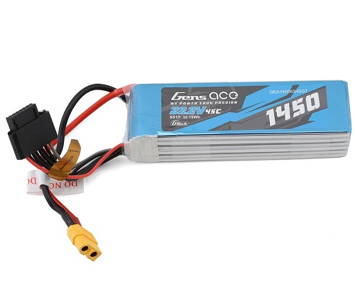 GEA14506S45GT - Gens Ace G-Tech 1450mAh 22.2V 45C 6S1P Lipo Battery Pack with XT60 Plug GEA14506S45GT