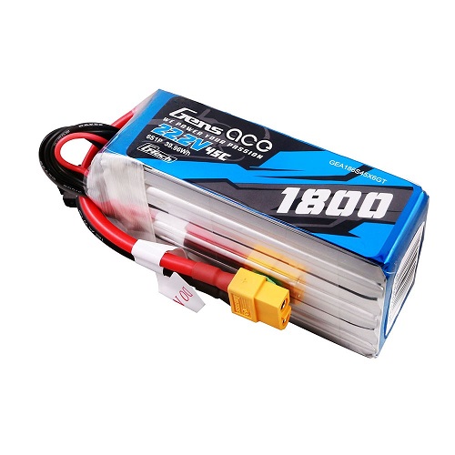 GEA186S45X6GT - Gens ace G-Tech 1800mAh 22.2V 45C 6S1P Lipo Battery Pack with XT60 Plug GEA186S45X6GT