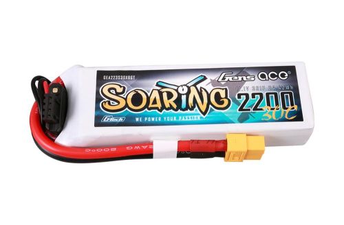 GEA223S30X6GT - Gens ace G-Tech Soaring 2200mAh 11.1V 30C 3S1P Lipo Battery Pack with XT60 Plug GEA223S30X6GT GEA223S30X6GT - Gens ace G-Tech Soaring 2200mAh 11.1V 30C 3S1P Lipo Battery Pack with XT60 Plug GEA223S30X6GT