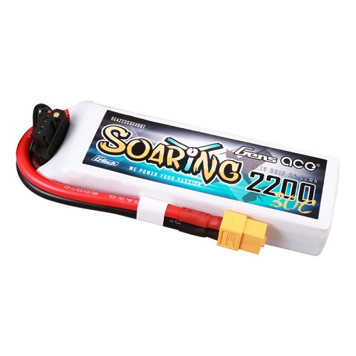 GEA223S30X6GT - Gens ace G-Tech Soaring 2200mAh 11.1V 30C 3S1P Lipo Battery Pack with XT60 Plug GEA223S30X6GT