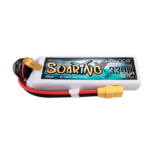GEA334S30X9GT - Gens ace G-Tech Soaring 3300mAh 14.8V 30C 4S1P Lipo Battery Pack with XT90 plug GEA334S30X9GT