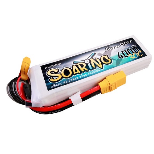 GEA403S30X9GT - Gens ace G-Tech Soaring 4000mAh 11.1V 30C 3S1P Lipo Battery Pack with XT90 plug GEA403S30X9GT