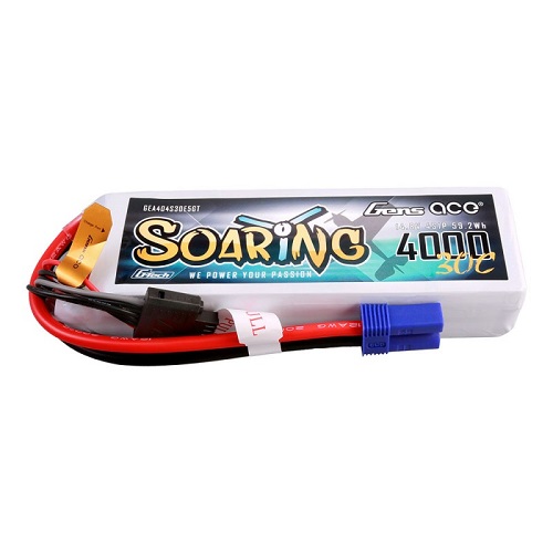 GEA404S30E5GT - Gens ace G-Tech Soaring 4000mAh 14.8V 30C 4S1P Lipo Battery Pack with EC5 plug GEA404S30E5GT GEA404S30E5GT - Gens ace G-Tech Soaring 4000mAh 14.8V 30C 4S1P Lipo Battery Pack with EC5 plug GEA404S30E5GT
