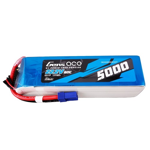 GEA506S60E5GT - Gens ace G-Tech 5000mAh 22.2V 60C 6S1P Lipo Battery Pack with EC5 Plug GEA506S60E5GT