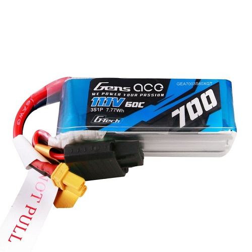 GEA7003S60XGT - Gens ace G-Tech 700mAh 11.1V 60C 3S1P Lipo Battery Pack with XT30 for OMPHOBBY M2 &LOGO200 GEA7003S60XGT