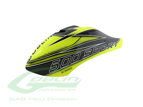 H0660-S - Voll Carbon Airbrush Haube Gelb_Carbon - Goblin 500 Sport SAB H0660-S