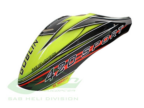H0816-S - SAB Airbrush GFK Haube Gelb _ Schwarz - Goblin 420 H0816-S H0816-S - SAB Airbrush GFK Haube Gelb _ Schwarz - Goblin 420 H0816-S