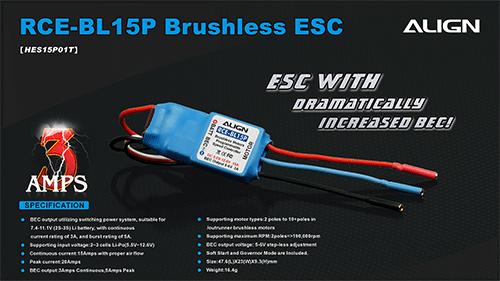 HES15P01 - RCE-BL15P Brushless ESC (Governer Mode) Align HES15P01 HES15P01 - RCE-BL15P Brushless ESC (Governer Mode) Align HES15P01