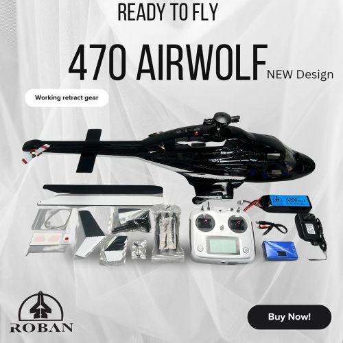HSM-470-R-AW - RotorScale Airwolf 470 Hubschrauber - RTF Roban HSM-470-R-AW HSM-470-R-AW - RotorScale Airwolf 470 Hubschrauber - RTF Roban HSM-470-R-AW