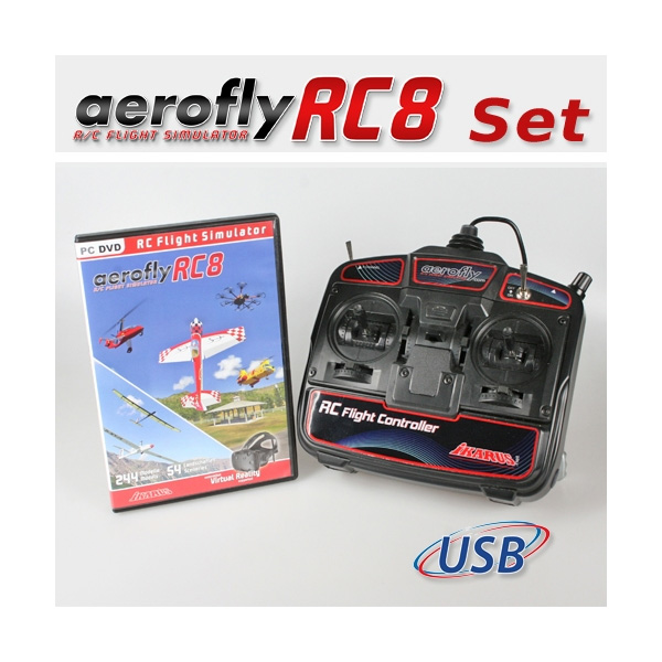 IK3091010 - aerofly RC8 DVD inkl. USB-Flightcontroller Win 7_8_10 Ikarus IK3091010