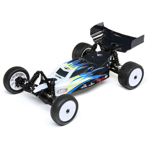 LOS01016T2 - Losi Mini-B 2WD Buggy Brushed 1:16 - RTR. Black_White LOS01016T2
