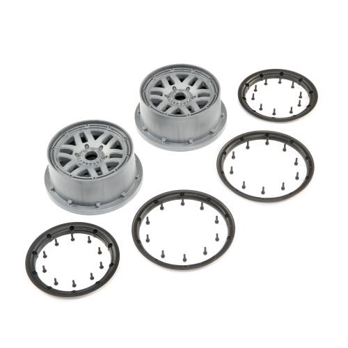 LOS45022 - 1_5 Front_Rear 4.75 Wheel and Beadlock Set. 24mm Hex. Grey (2): 5ive-T 2.0 LOSI LOS45022 LOS45022 - 1_5 Front_Rear 4.75 Wheel and Beadlock Set. 24mm Hex. Grey (2): 5ive-T 2.0 LOSI LOS45022