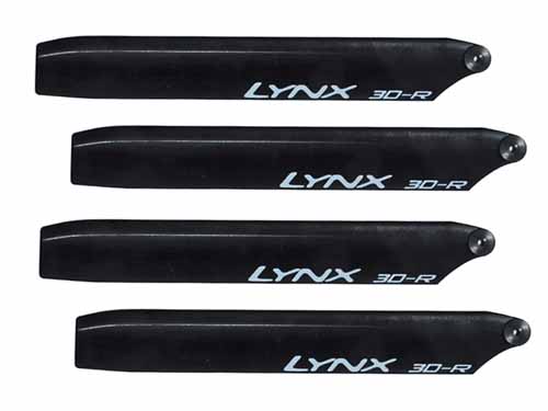 LXT1253-3D - Hauptrotorblaetter 125mm Stretch Pro. schwarz - 150 LYNX LXT1253-3D