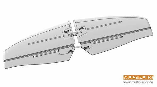 MPX-1-00125 - Hoehenleitwerk gebaut (ohne Dekor) FUNRAY Multiplex MPX-1-00125