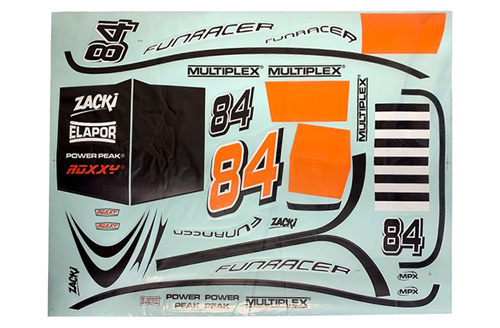 MPX-1-00627 - Dekorbogen FunRacer Multiplex MPX-1-00627 MPX-1-00627 - Dekorbogen FunRacer Multiplex MPX-1-00627