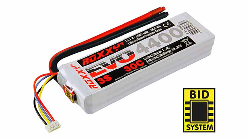 MPX-316632 - ROXXY EVO LiPo 3S 11.1V 4400mAh 30C inkl. BID-Chip Multiplex MPX-316632 MPX-316632 - ROXXY EVO LiPo 3S 11.1V 4400mAh 30C inkl. BID-Chip Multiplex MPX-316632