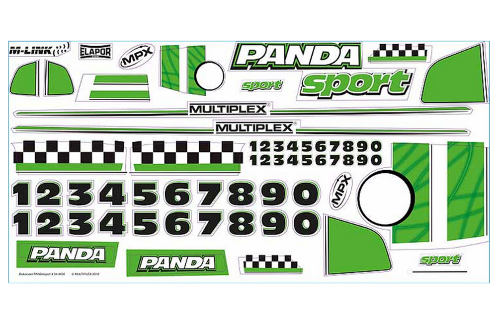 MPX-724649 - Dekorbogen Panda Sport (gruen) Multiplex MPX-724649