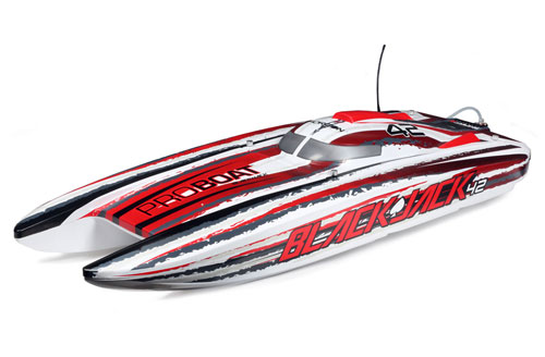 PRB08043T2 - Blackjack 42 8S Brushless Catamaran RTR: White_Red Pro Boat PRB08043T2 PRB08043T2 - Blackjack 42 8S Brushless Catamaran RTR: White_Red Pro Boat PRB08043T2