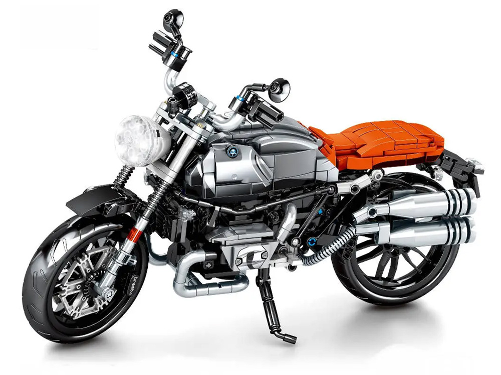 S-701806 - Sembo Motorrad silber orange (886 Teile) SEMBO BLOCK S-701806