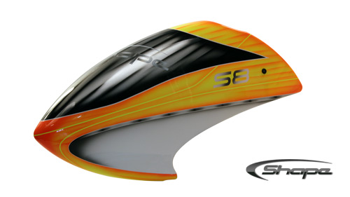 SHS8H00002 - Kabinenhaube. Airbrush (orange_schwarz) S8 Shape-Heli SHS8H00002 SHS8H00002 - Kabinenhaube. Airbrush (orange_schwarz) S8 Shape-Heli SHS8H00002
