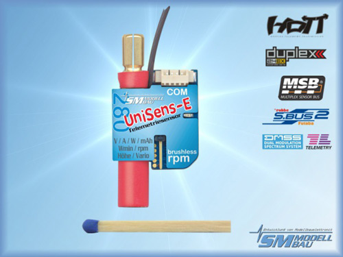 SM-3114 - UniSens-E 280A mit 6mm LMT Goldstecker SM-Modellbau SM-3114 SM-3114 - UniSens-E 280A mit 6mm LMT Goldstecker SM-Modellbau SM-3114