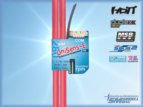 SM-3115 - UniSens-E 280A mit 2x 4mm Silikonkabel SM-Modellbau SM-3115 SM-3115 - UniSens-E 280A mit 2x 4mm Silikonkabel SM-Modellbau SM-3115