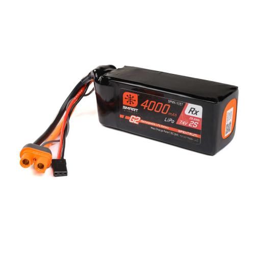 SPMX-1057 - 7.4V 4000mAh 2S 15C Smart G2 Receiver LiPo Battery: IC3 Spektrum SPMX-1057 SPMX-1057 - 7.4V 4000mAh 2S 15C Smart G2 Receiver LiPo Battery: IC3 Spektrum SPMX-1057